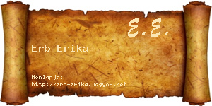Erb Erika névjegykártya